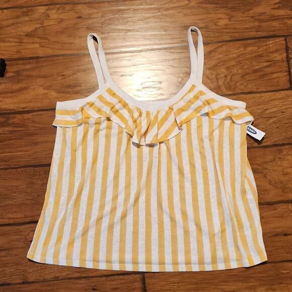 5/$15 Old Navy yellow and white ruffled camisole new with tag - Picture 1 of 6